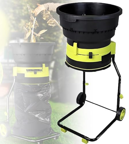 GAYAYAS 2500 W Garten-Laubzerkleinerer, kabelgebundener elektrischer Laubmulcher-Häcksler, 8000 U/min-Motor für EIN Untersetzungsverhältnis von 17:1, für Blätter, Gras und Gartenabfälle 50MPowerCord