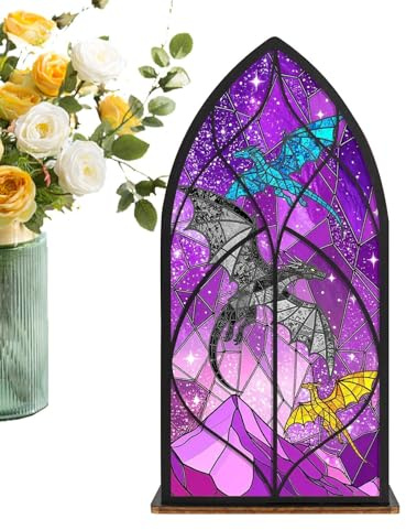 Generisch Bücherregal Deko Fantasie - Fantasy Kunstdrachen Dekoration - Tisch Mittelalterliches Ornament,Für Zuhause Schlafzimmer Bibliothek Schreibtisch Bank
