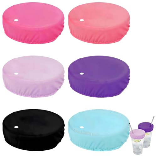 6 Pcs Drink Covers Anti Spike, Drinks Cover Scrunchies, Reusable Cup Drink Covers, Cup Drinks Spiking Prevention, for Alcohol, Girls, Women, Bars, Clubs, and Parties, Mixed Color