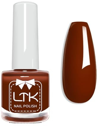 Brown Nail Polish, Nail Varnish Quick Dry - Chocolate Brown Autumn Nail Polish, High Glossy Shine Long Lasting Breathable Nail Varnish, No UV Lamp Needed & Easy to Apply for Women Home DIY