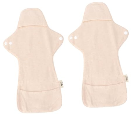 DEARMAMY 2 Stück Wiederverwendbare Waschbare Stoffbinden aus Atmungsaktiver Baumwolle Saugstark Faltbar und Tragbar Hygienisch für Menstruation und Wochenbett ohne Einlage