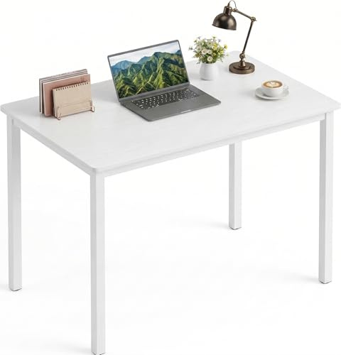Blisswood Computer Desk, Office Desk for Home Office Furniture, Simple Design and Solid Wood, 80 x 50 x 75 CM, Small Gaming Desk White for Living Room Furniture, Computer Desks & Workstations, White
