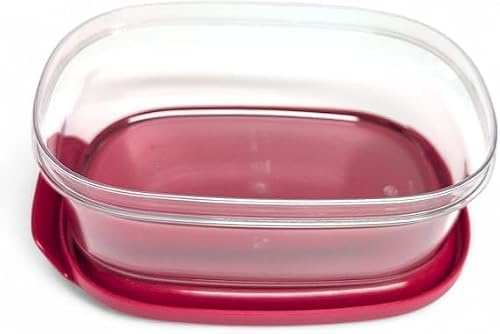 Tupperware Burriera rettangolare Exclusiv Clear, contenitore compatto per il frigorifero, sistema modulare, 0,5 litri, rosso, 500 ml