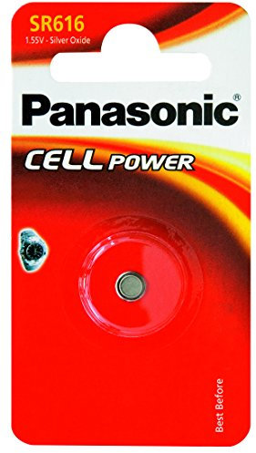 Panasonic SR 616 EL/SR 65 Silberoxid-Uhrenbatterien Knopfzelle (1,55V, 16mAh)