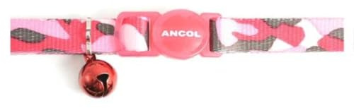 Ancol Camouflage Cat Collar with safety buckle Pink