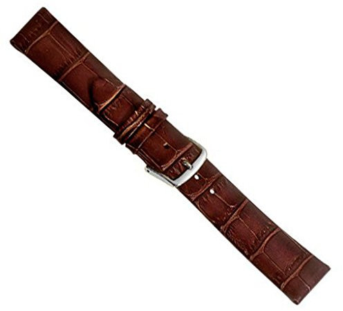 Herzog Clip Uhrenarmband Kalbsleder Dunkelbraun Louisiana 20459S, Stegbreite:12mm