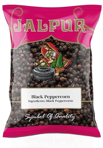 JALPUR MILLERS Whole Black Peppercorns 100g – Organic Whole Peppercorns, Premium Quality, Aromatic & Fresh, Perfect for Cooking and Seasoning Various Meals, Natural Spice, Vegan Friendly, Rich Flavor