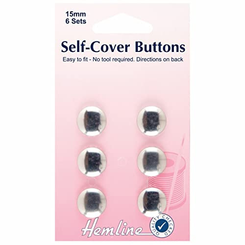 Self Cover Buttons - Metal 15mm, pk of 6