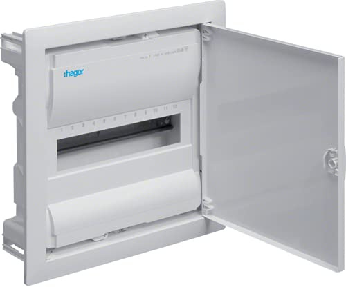 TM: Hager Verteiler Unterputz 1x12 TE inkl. Bestückung / 1x VU12NC, 8x LS MBN116, 1x FI CDA440D