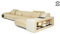 Bullhoff by Giovanni Capellini Ecksofa Leder Eckcouch creme beige/weiß Sofa L-Form Wohnlandschaft Ledercouch mit LED-Licht BERLIN III