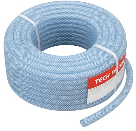 Druckluftschlauch PVC-Schlauch Gewebeschlauch Luftschlauch Druckluft Flexibler Kompressorschlauch für Luft, Wasser & Öl Transparent Werkstatt Polyvinylchlorid 50m 14 Größen 6 bis 19mm (12,5 x 3 mm)