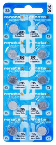 Renata 395 SR927SW Batteries - 1.55V Silver Oxide 395 Watch Battery (10 Count)