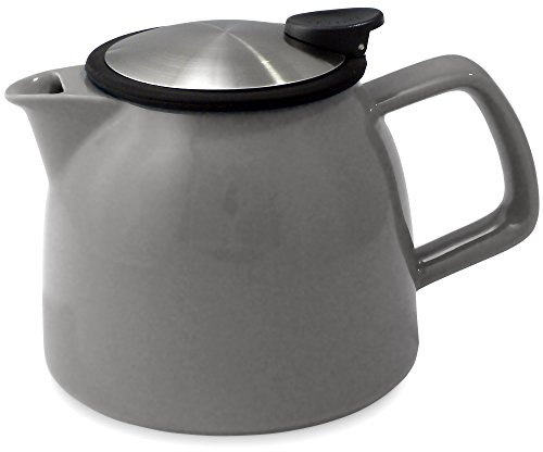 FORLIFE Bell Ceramic Teapot with Strainer, 770 ml, Grey