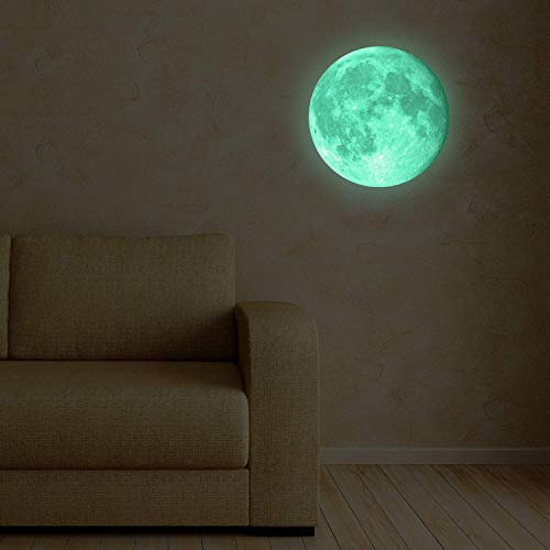 Walplus 30x30 cm Wandaufkleber Leuchtet Dark Moon Abnehmbare Selbstklebend Wandbild Kunst Aufkleber Home Dekoration Wohnzimmer Schlafzimmer Büro Tapete Kinderzimmer Geschenk Mehrfarbig
