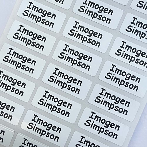 UltraStick Waterproof Printed Name Labels for Lunch Boxes, Water Bottles, Baby Bottles, tins, Stationery. The Tags Will Also Stick to Clothing Labels. Quantity 30