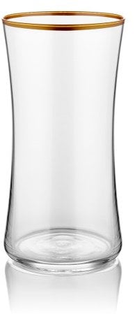 Koleksiyon Wasserglas groß transparent mit Goldrand 300 ml 6er Set