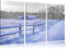 Pixxprint Holzhaus in Landschaft, Leinwandbild 3 Teilig, Gesamtmaß: 120x80cm, Wandbild, Dekoration, fertig gespannt, Kein Poster