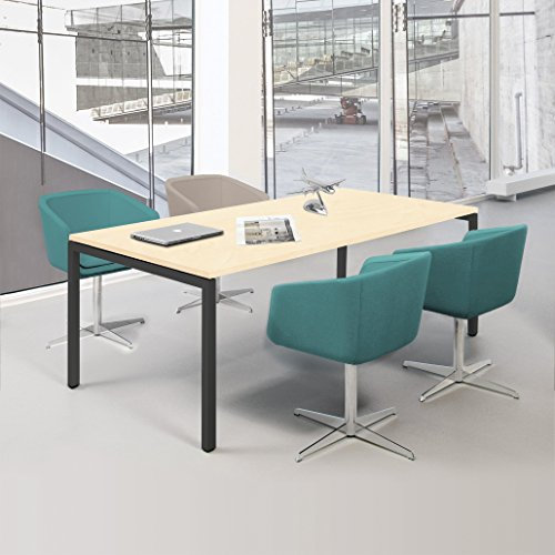 Weber Büroleben GmbH NOVA Besprechungstisch 180x80cm Ahorn 4-6 Pers. Konferenztisch Meetingtisch, Gestellfarbe:Anthrazit
