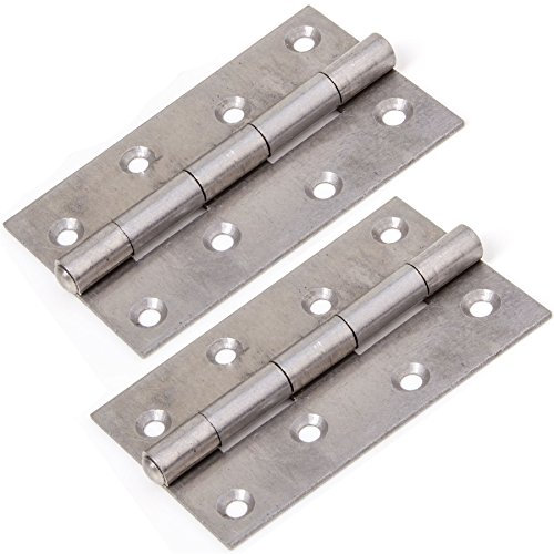 2X Pairs of Narrow Frame Fit Door Hinges - 125mm/5 Strong Silver Steel Butt Set