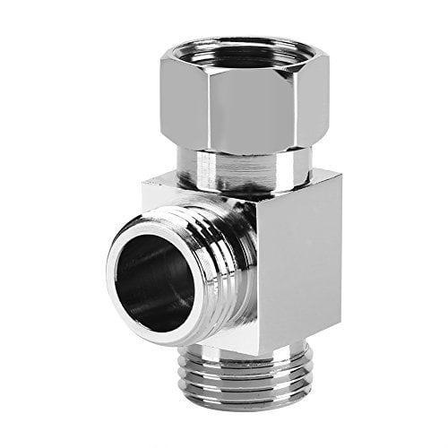 G1/2 Brass 3 Way T Shape Adapter Toilet Bidet Sprayer Universal Shower System Component Replacement Part Water Diverter Valve for Shower Arm Mounted