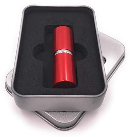 Onwomania Lippenstift Lipgloss Anhänger rot Silber schwarz USB Stick in Alu Geschenkbox 32 GB USB 2.0