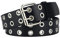 Doppel Ösen PU Leder Gürtel für Frauen – Nieten Gürtel für Jeans, 3,3 cm breit - Schwarz - 42W x 47L