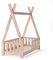 VitaliSpa Tipi-Bett Tipi, Kinderbett Tipi, Naturholz, 70x140 cm mit Zaun