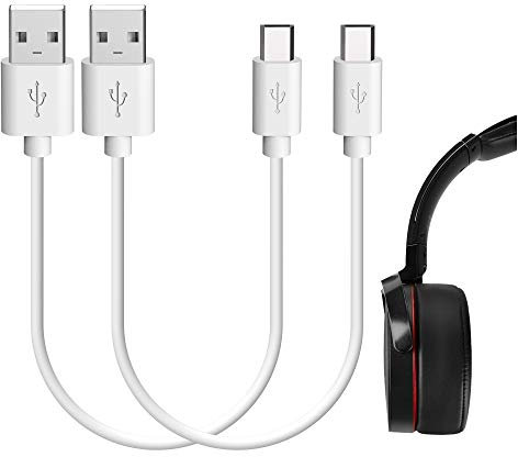 Geekria Micro-USB-Kopfhörer, kurzes Ladekabel, kompatibel mit Sony MDR-XB950B1 XB650BT WH-CH700N 1000XM2 MDR-1000X Ladegerät, USB auf Micro-USB Ersatz-Ladekabel (30 cm, 2 Stück)