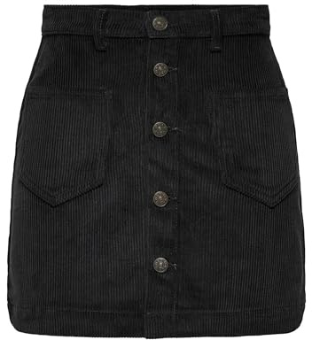 ONLY Damen Onlamazing Hw Skirt PNT Noos Cordrock mini, Schwarz, XXS EU