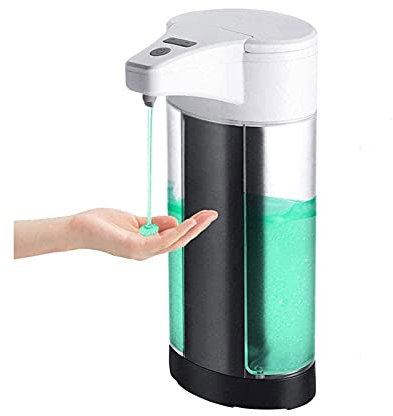 NCRD Distributeur de capteur de mouvement du gel sans touch sans touche Distributeur noir, distributeur de gel mains libres de la batterie, Distributeur de savon automatique de 400 ml imperméable à l'