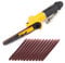 SI FANG Set di mini levigatrici pneumatiche da 10 x 330 mm, con 14 cinghie (grana 60, 80, 120), levigatrice a nastro per levigare legno, ferro, alluminio, metallo