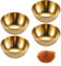 Offfay Dipping Bowls, Stainless Steel Dipping Sauce Dishes, Small Round Seasoning Dish, Sushi Dipping Bowls, Appetizer Serving Plates for Kitchen Home Restaurant (Gold)