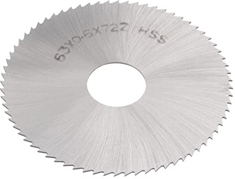 sourcing map Kreissägeblatt, 63 mm Durchmesser, 0,6 mm dick, 72 Zähne, 6542 Hochgeschwindigkeitsstahl (HSS) Fräser mit 16 mm Dorn für Holz, PVC, Aluminium Schneiden