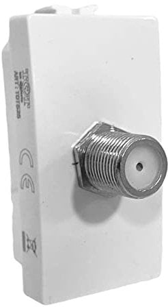 Vetrineinrete® Presa tv a vite satellitare compatibile con vimar plana prese da incasso per moduli (Bianco)