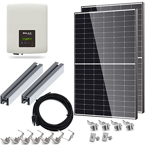 370W Mono SolaX Set inkl Montagematerial Satteldach Komplettset Wechselrichter, Gerätebezeichnung:X1-1.1-S X1 mini