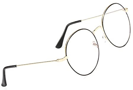 Voolga Brille Blaulichtfilter Ohne Sehstärke Für Computer/Smartphones/Tablets Nerdbrille Fashion Klare Linse Blaulichtfilter Brille Brillenfassung mit Brillenetuis Schwarz Gold