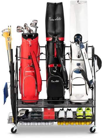 FHXZH Herren G5000 Golftasche, Aufbewahrung, Garagen-Organizer, Schwarz