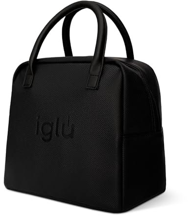 iglu Insulated Lunch Bag | Tote Bag Faux Leather | Lunch Box for Adults and Kids | 6L Cool Bag (Aspen, Night Sky)