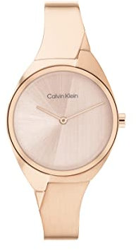 Calvin Klein Orologio Analogico al Quarzo da Donna Collezione CHARMING con Cinturino in Acciaio Inossidabile Color Oro Rosso - 25200236