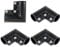 Aiwaiufu 4 Packungen schwarze Kettenglied-Zauntor-Ecken, Aluminium, 3,5 x 4,5 cm, Außendurchmesser, gepresster Torbogen mit 90-Grad-Winkel-Design
