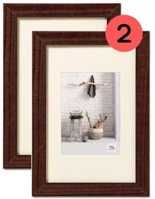 walther design Bilderrahmen nussbaum 15 x 20 cm Doppelpack, Home Holzrahmen HO520ND