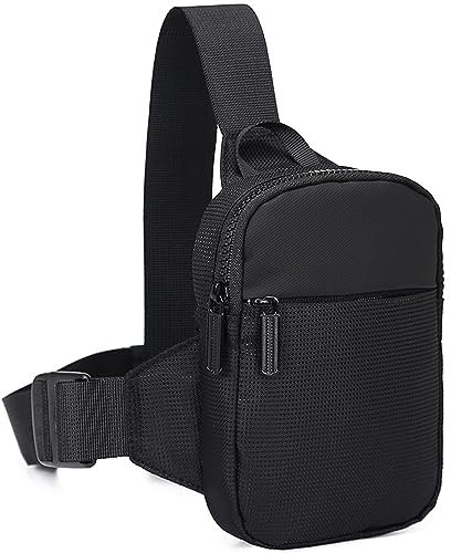 Lizbin Kleine Schultertasche für Damen und Herren, Gürteltasche mit Gürteltasche, Umhängetasche Mini Umhängetasche Brusttasche, Umhängetasche Gürteltasche, leichte Umhängetasche Gürteltaschen(Schwarz)