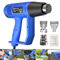 Heat Gun - 2000W 300℃ & 600℃ Paint Stripper, Hot Air Gun with Variable Temperature Control, Overload Protection, 3 Nozzles - Heat Gun for Paint Stripping, Shrinking PVC, Crafts, Home Improvement