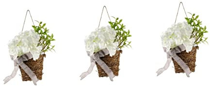 Warmhm 3 Stück Blumenkörbe Haushaltsdeko Kränze Für Den Innenbereich Zimmerpflanzen Zum Aufhängen Im Innenbereich Frühlingsblumen Korb Mit Künstlichen Hängeblumen Mit Korb