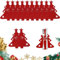 Amebleak 12 Pcs Porta Cubiertos Navideños Bolsas, Bolsita para Cubiertos de Navidad, Bolsas para Cubiertos de Navidad en Forma de árbol de Navidad, para Cubiertos de Navidad para Decorar Mesa (rojo)