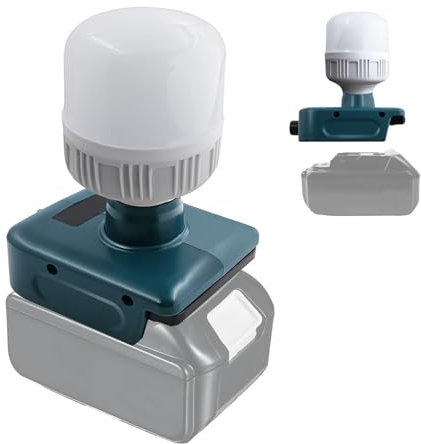 URUN Akku Lampe für Makita 18V Akku,12W LED Baustrahler mit E27 Bulbs Einstellbares 150-1300LM,Arbeitsleuchte,Taschenlampe Baustellenlampe Für Makita 18V Lithium Batterie BL1840 BL1850 BL1860