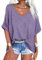 GeGekoko Maglietta oversize da donna, estiva, casual, a maniche corte, Viola (033), XXL