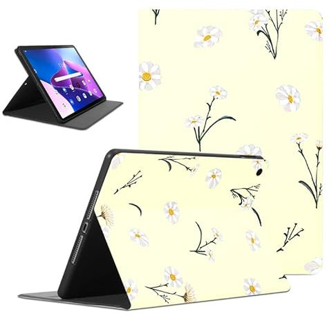 Foonary Cover Tablet per Lenovo Tab M10 Plus 3rd Gen 2022 10,6, Aesthetic Ultra Sottile PU Pelle Moda Antiurto Custodia Flipcon Funzione Supporto Protettiva Case per Tab M10 Plus 3rd Gen, Margherite