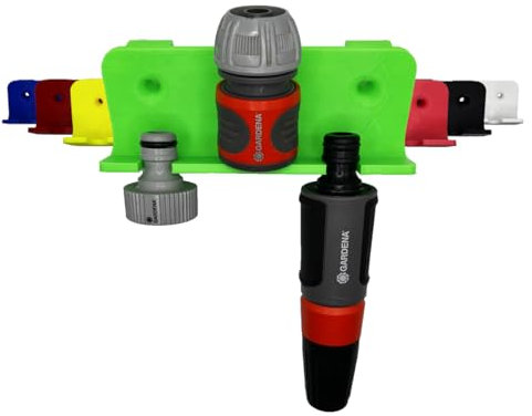 R-Satz Shop Wandhalterung passend für Gardena Adapter, Geräte, Spritzen, Schläuche usw. (Grün)