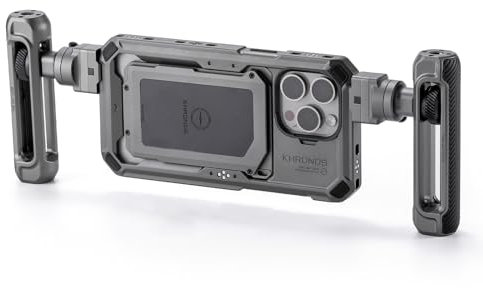 Tilta Khronos Leichtes Kit für iPhone 15 Pro Max – Space Grey | Erweiterbare Kamerakäfig-Tasche mit verstellbarem drehbarem Griff, Befestigungsgewinde & Passthrough Power für mobiles Filmemachen